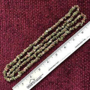 Long Chipped and Polished Unakite Necklace!